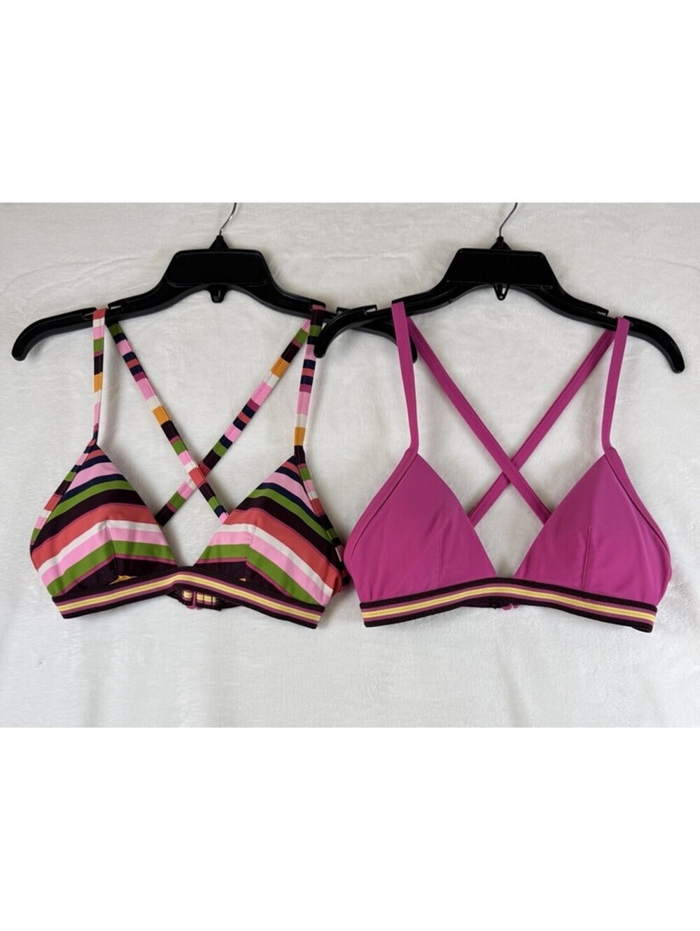 Aerie Bikini Top Medium Triangle Lot 2 Pink Striped